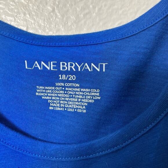 LANE BRYANT BLUE STAR SPANGLED WOMEN GRAPHIC TEE TANK TOP RUFFLE TUNIC 18/20 - Picture 5 of 5